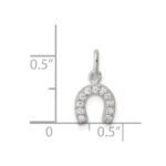 Sterling Silver Polished Horseshoe CZ Charm - Image 3