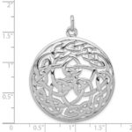Sterling Silver Rhodium-plated Polished Celtic Pendant - Image 4