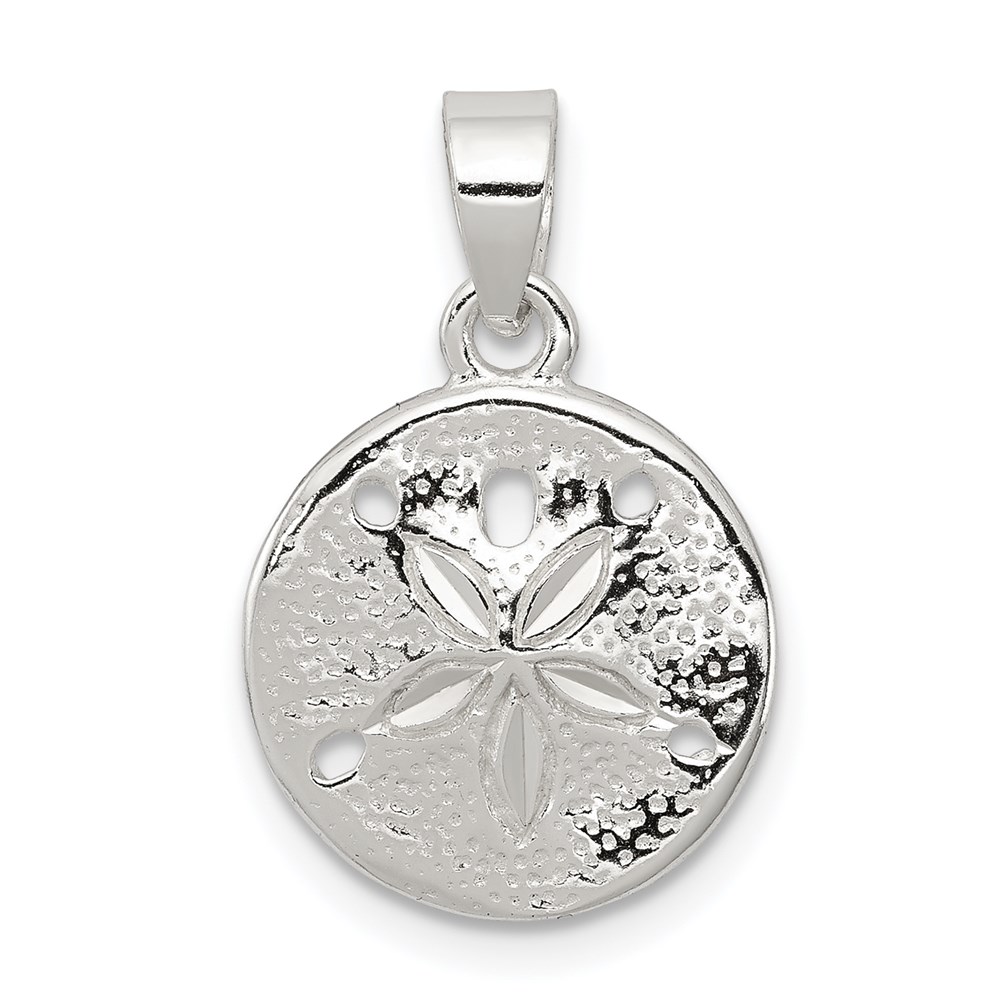 QC8706.jpg Sterling Silver Polished Sand Dollar Pendant - Image 1