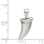 Sterling Silver Antiqued Polished Shark Tooth Pendant - Image 3