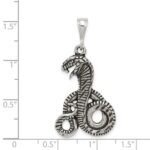 Sterling Silver Antiqued Snake Pendant - Image 3