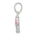 Sterling Silver Polished Enamel Cupcake Child Pendant - Image 2