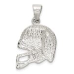 Sterling Silver Polished Football & Helmet Pendant - Image 3