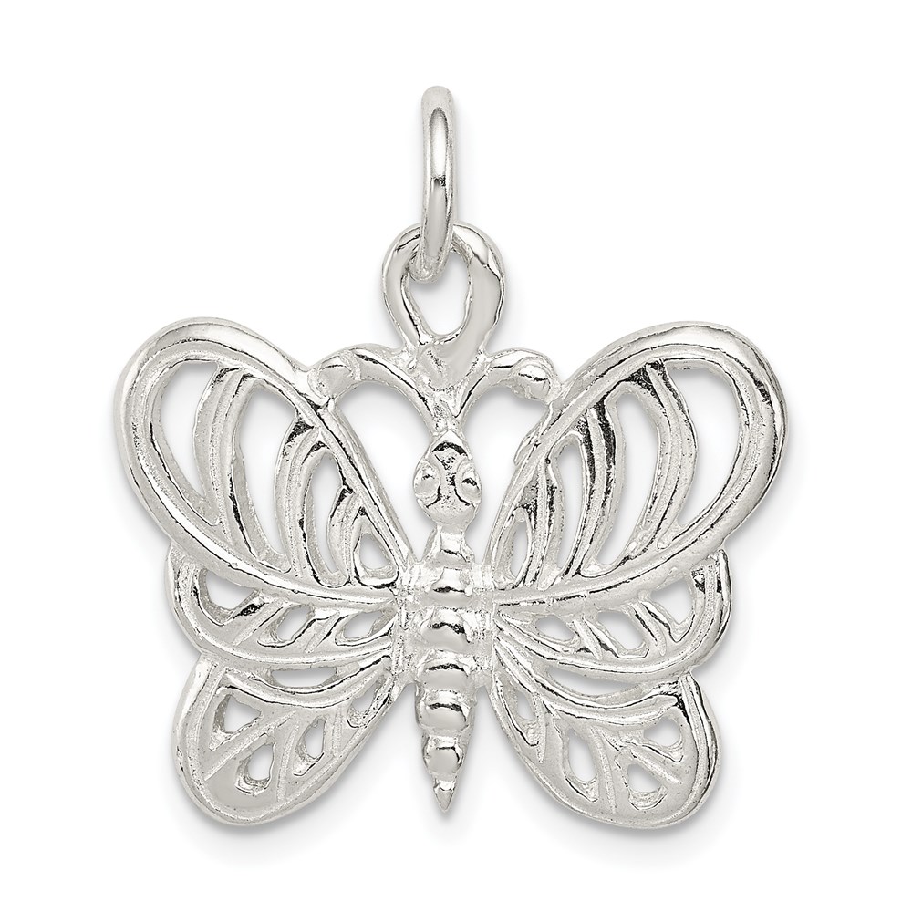 QC884.jpg Sterling Silver Butterfly Charm - Image 1