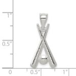 Sterling Silver Polished Bats and Baseball Pendant - Image 3