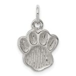 Sterling Silver Polished and Textured Paw Print Charm