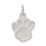 Sterling Silver Polished and Textured Paw Print Charm - Image 4