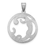 Sterling Silver Rhodium-plated Fancy Script Letter C Initial Pendant - Image 4