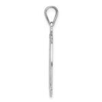 Sterling Silver Rhodium-plated Fancy Script Letter M Initial Pendant - Image 2