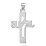 Sterling Silver Rhodium-plated Jesus Cross Large Pendant - Image 3
