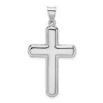 Sterling Silver Rhodium-plated Polished Cross Pendant