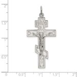 Sterling Silver Polished Eastern Orthodox Cross Pendant - Image 4