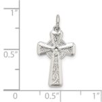 Sterling Silver Polished and Textured Celtic Cross Pendant - Image 4