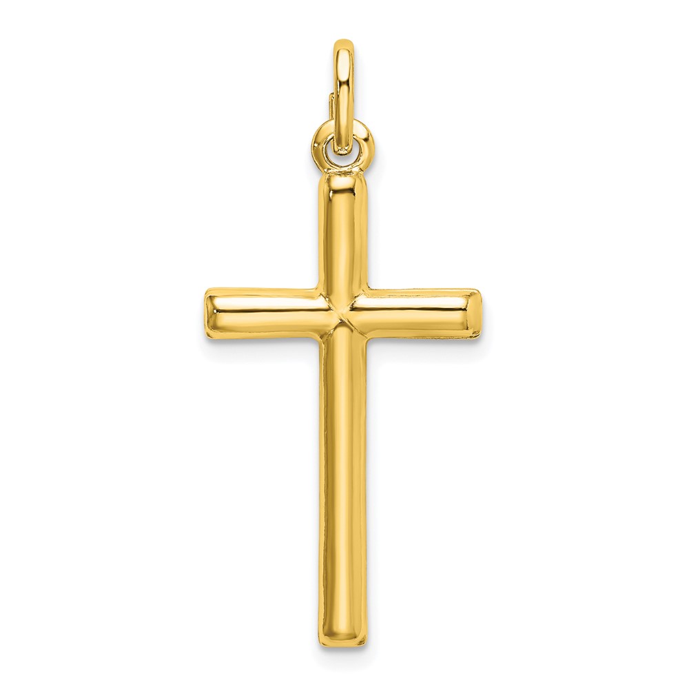 QC9064GP.jpg Sterling Silver Gold-tone Polished Cross Charm - Image 1