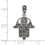 Sterling Silver Antiqued Marcasite Chamseh Pendant - Image 4