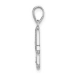 Sterling Silver Rhodium Enamel Glitter Fabric Glass Stone Hamseh Pendant - Image 2