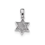 Sterling Silver Rhodium-plated CZ Star of David Pendant
