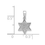 Sterling Silver Rhodium-plated CZ Star of David Pendant - Image 3