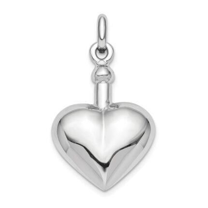 Sterling Silver RH-plated Polished Screw Top Ash Holder Pendant