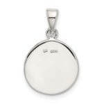 Sterling Silver Glitter Enamel Letter A Initial Circle Pendant - Image 3