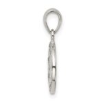 Sterling Silver Glitter Enamel Letter B Initial Circle Pendant - Image 2