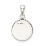 Sterling Silver Glitter Enamel Letter D Initial Circle Pendant - Image 3