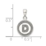 Sterling Silver Glitter Enamel Letter D Initial Circle Pendant - Image 4