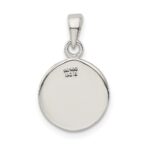 Sterling Silver Glitter Enamel Letter R Initial Circle Pendant - Image 4