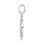 Sterling Silver Polished Glitter Enamel Letter D Initial Charm - Image 2