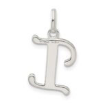Sterling Silver Polished Glitter Enamel Letter I Initial Charm - Image 4