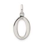 Sterling Silver Polished Glitter Enamel Letter O Initial Charm - Image 4