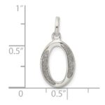 Sterling Silver Polished Glitter Enamel Letter O Initial Charm - Image 3