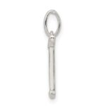 Sterling Silver Polished Glitter Enamel Letter T Initial Charm - Image 2