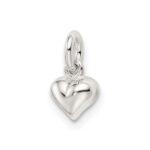 Sterling Silver Polished Puffed Heart Charm - Image 4