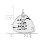 Sterling Silver RH-plated Crystal Antique Guitar Pendant - Image 4