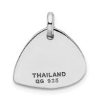 Sterling Silver RH-plate Crystal Antique Guitar Pick Pendant - Image 3