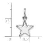 Sterling Silver Rhodium Plated Polished Star Charm - Image 4