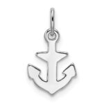 Sterling Silver Rhodium-plated Polished Anchor Charm