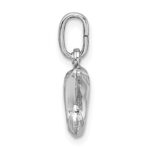 Sterling Silver Rhodium Plated Polished Jumping Dolphin Charm - Image 2