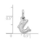 Sterling Silver Rhodium Plated Polished Jumping Dolphin Charm - Image 4