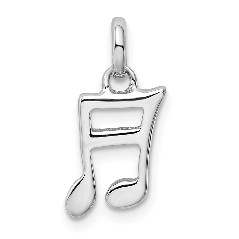 QC9293.jpg Sterling Silver Rhodium-plated Music Note Pendant - Image 1