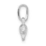Sterling Silver Rhodium Plated Polished Elephant Charm - Image 2