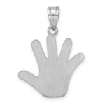 Sterling Silver Rhod-plate Enamel Autism w/Heart Handprint Pendant - Image 3
