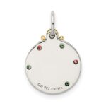 Sterling Silver Gold Tone Enamel CZ Christmas Pendant - Image 4