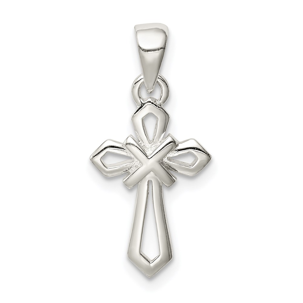 QC9361.jpg Sterling Silver Polished Cross Pendant - Image 1