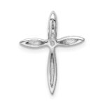 Sterling Silver Rhodium-plated Center CZ Passion Cross Chain Slide - Image 3