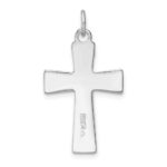 Sterling Silver Platinum-plated Enamel Crucifix Pendant - Image 3