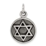 Sterling Silver Antiqued Star of David Pendant