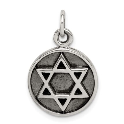 Sterling Silver Antiqued Star of David Pendant