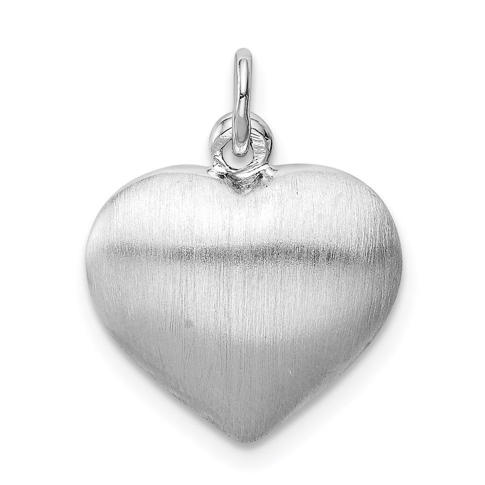 QC9456.jpg Sterling Silver Rhodium-plated Brushed/Polished Reversible Puffed Heart Pen - Image 1